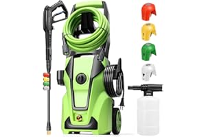 IMDOT Pressure Cleaner 5000PSI Max 4.0GPM with 33FT Flexible Extension Hose, 4 Nozzles, Foam Cannon, Power Cleaner Powered for Cars, Patios, Driveways, Green