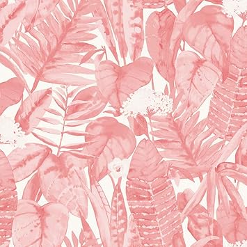 Amazon Com Tempaper Tr Pink Lemonade Tropical Designer Removable Peel And Stick Wallpaper 28 Sq Ft Home Improvement