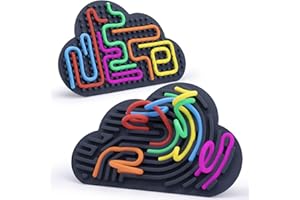 HAPPLAYFUN Silicone Sensory Toys for Kids with Autism: Quiet Fidget Toy Adults Sensory Activity Board - ADHD Tools Calming Corner Classroom Must Haves Toddler Travel Essential Fine Motor Skill Activities