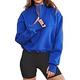 LEEDYA Women Long Sleeve Half Zip Sweatshirts Fall Oversized Trendy Hoodies Casual Thumb Hole Pullovers Y2k Clothes
