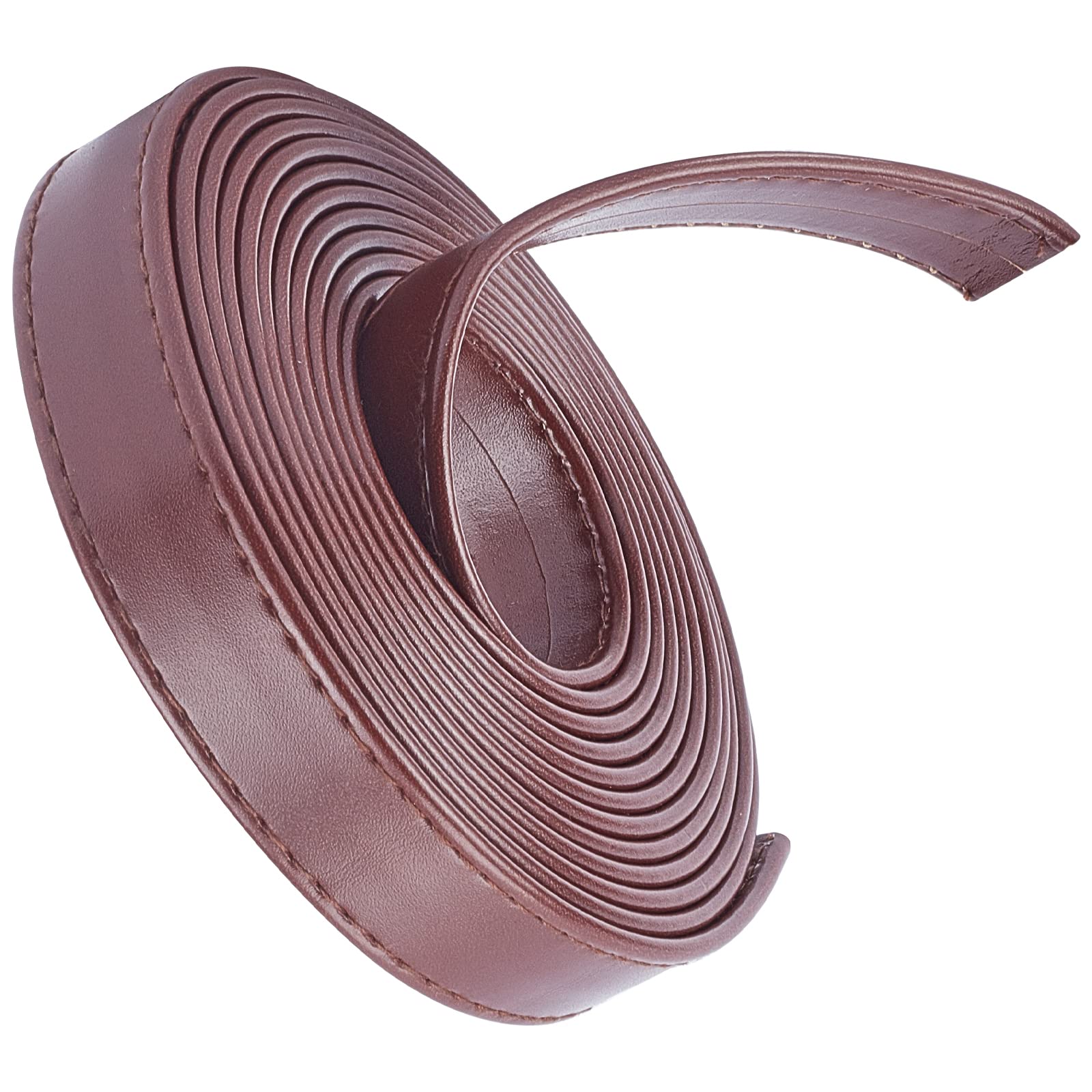 GORGECRAFT 118 Inches Double Sided Leather Strip Straps 0.8 inch Wide Flat Cord DIY Leather Strap String for Making Bag Strap Crafts Leather Belt Furniture Handles(Coconut Brown)