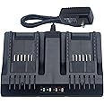 Elefly 20V Dual Port WA3875 Charger Compatible with Worx 18V/20V Lithium Battery WA3578 WA3525 WA3520 WA3575 WA3512 WA3770 WA3881 WA3742