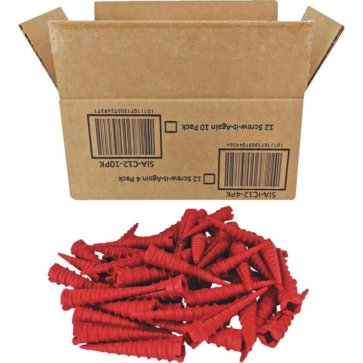 Screw-It-Again #2 to #16 Thread x 2 In. Red Plastic Wood Anchor (50 Ct.) - 1 Each