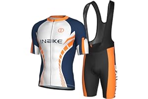 INBIKE Cycling Jersey Men Set Bib Shorts Set Breathable Bike Shirts Quick-Dry Bib Bicycle Jersey Biking Clothing Set