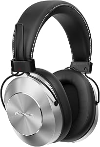 Pioneer Bluetooth and High-Resolution Over Ear Wireless Headphone, Silver (SE-MS7BT-S)