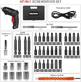 MQUPIN 49 in 1 Electric Drill Screwdriver Cordless Set with LED Light view 6