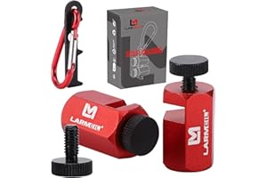 LARMEIL High Quality Stair Gauge with Anti-Drop Holder & Carabiner, Tall Stair Gauges for Framing Square, Attachment Tool for Carpentry Squares Framing & Rafter Layout,Red