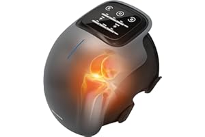 Medcursor Knee Massager with Heat, 3 Heating Levels & 3 Vibration Modes, Cordless & Portable for Knee Discomfort, Rechargeable Knee Massager with Large LED Screen, Adjustable Straps and Timer