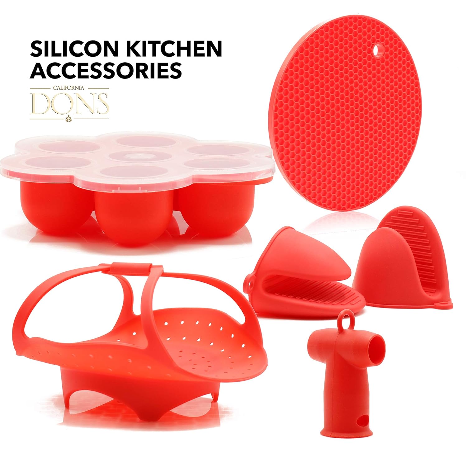 5 Piece Silicone Instant Pot Accessories Set Vegetable Steamer Egg