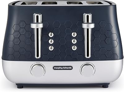 Morphy Richards Cassini 4 Slice Toaster 800W Blue 6 Power Levels Defrost Reheat