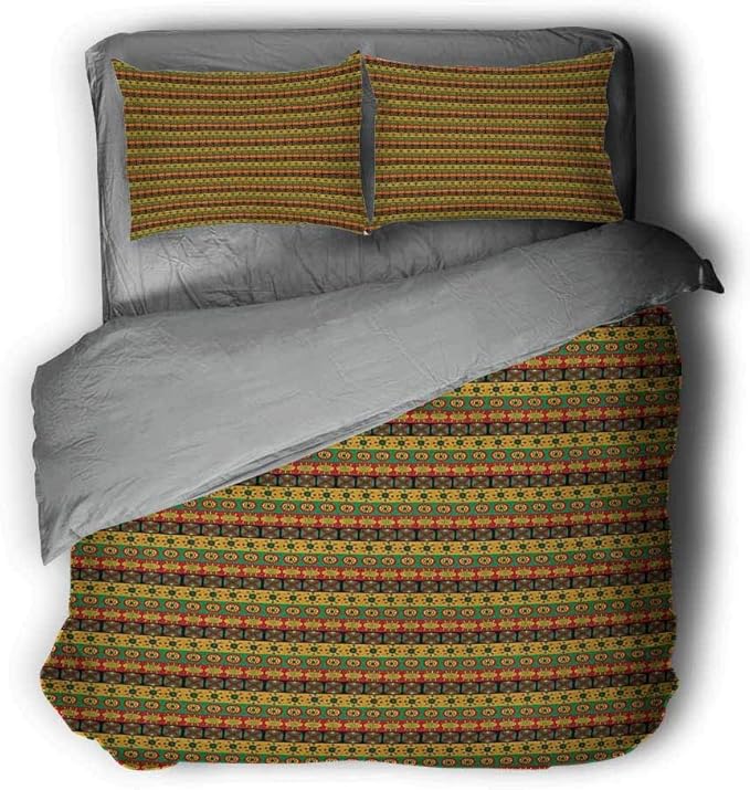 Mademai - Juego de sábanas y fundas de almohada con diseño de pluma