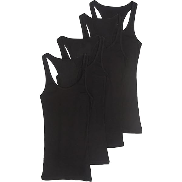 Zenana Outfitters 4 Pack Women's Plus Size Black Scoop Neck