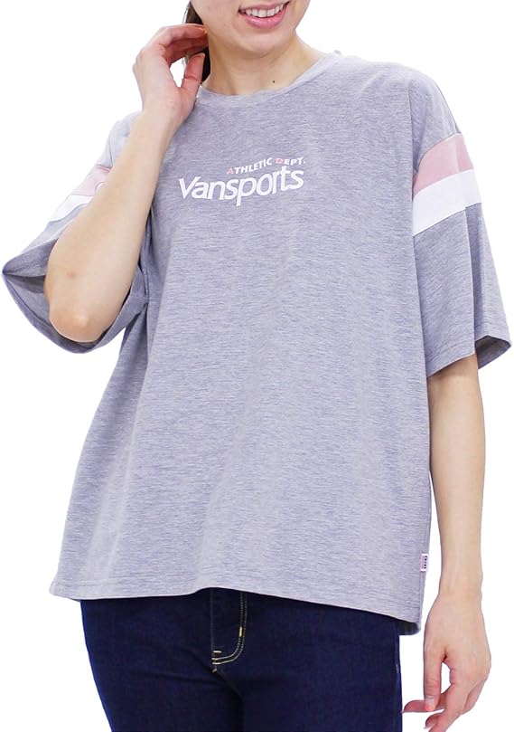 Amazon Vansports バンスポーツ ロゴラバープリント袖配色ゆったりシルエット半袖tシャツ レディース Tシャツ カットソー 通販 Amazon Vansports バンスポーツ ロゴラバープリント袖配色ゆったりシルエット半袖tシャツ レディース Tシャツ カットソー 通販