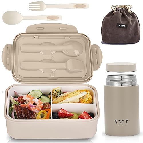 Bento Lunch Box for Kids Adults with 13oz Leakproof