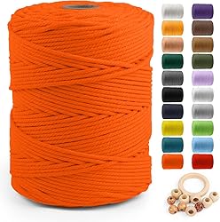 Macrame Cotton Cord 5mm x 328yds, ZUEXT Natural