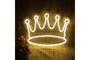 WANXING Crown Neon Signs Led Crown Neon Light Large Wall Hanging Lights Art Decor Neon Lights for Bedroom Kid Room Shop Apartment Dorm Birthday Party Wedding(Warm White)