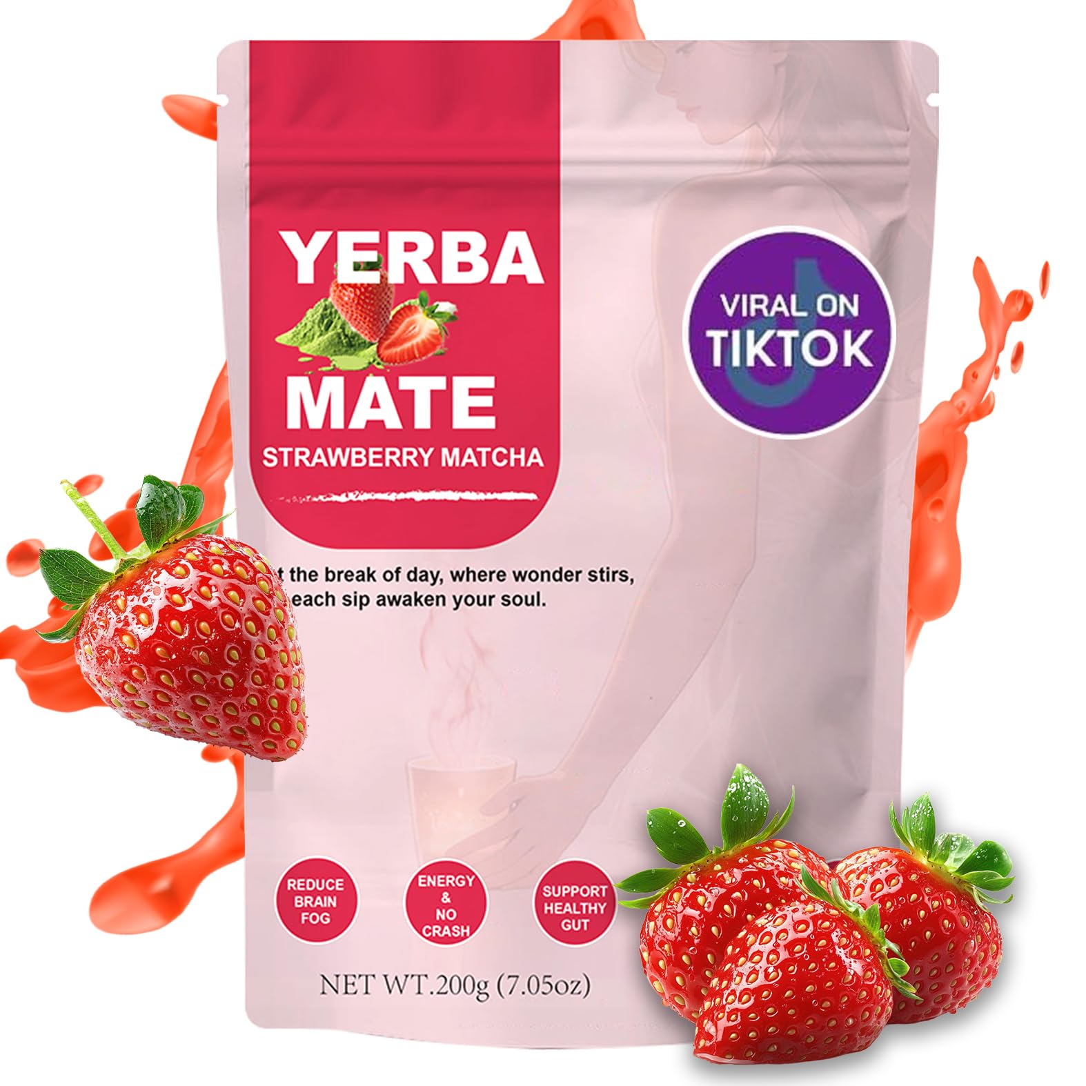 Photo 1 of ++16 PACK+++Yerba Mate Instant Tea Powder, Super Drink Low Sugar Calm - Clean Energy, Brain Fog Buster, Powered by Nootropics, Prebiotics and Probiotics
