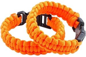 Nasogod Survival Paracord Bracelet Outdoor Wraps Emergency 350 Parachute Bracelet 9inch Pack of 2