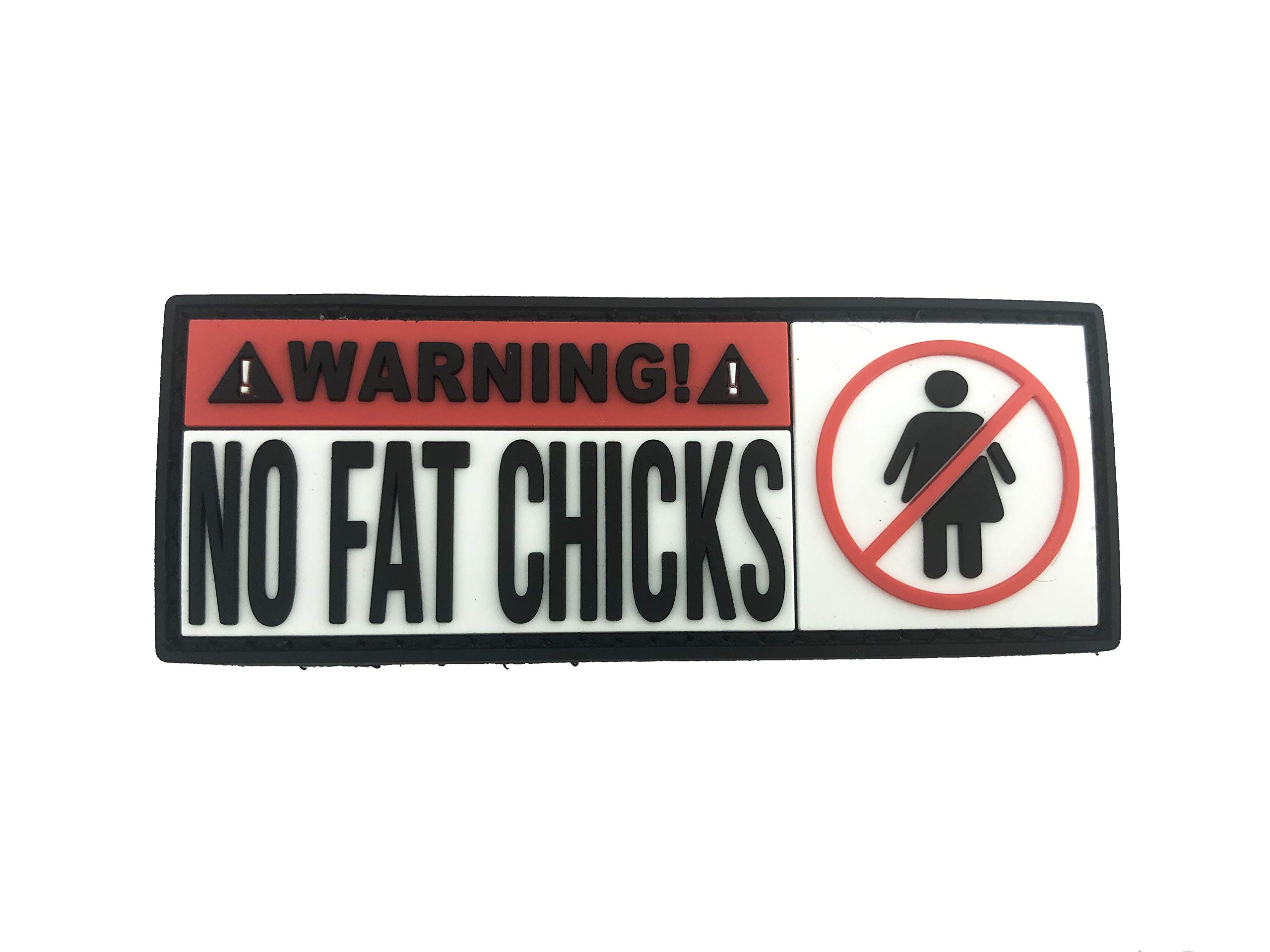 Warning No Fat Chicks Airsoft Paintball PVC Morale Patch