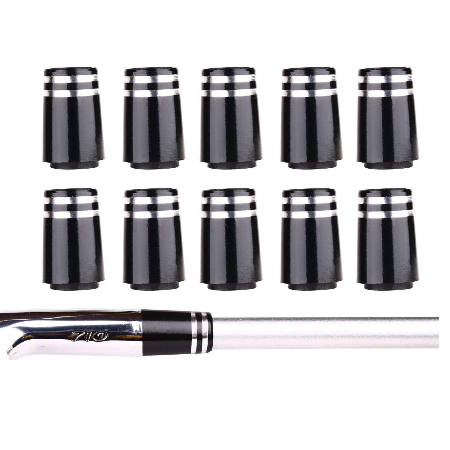Sword & Shield 10pcs Custom Black Ferrules .355 Taper Tip for Titleist CB MB AP1 AP2 Irons