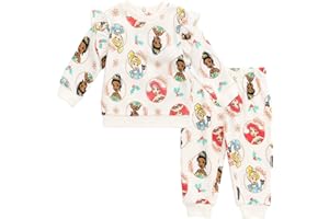 Disney Girls Fleece Sweatshirt and Jogger Pants Outfit Set Newborn to Big Kid Sizes (Newborn - 14-16)