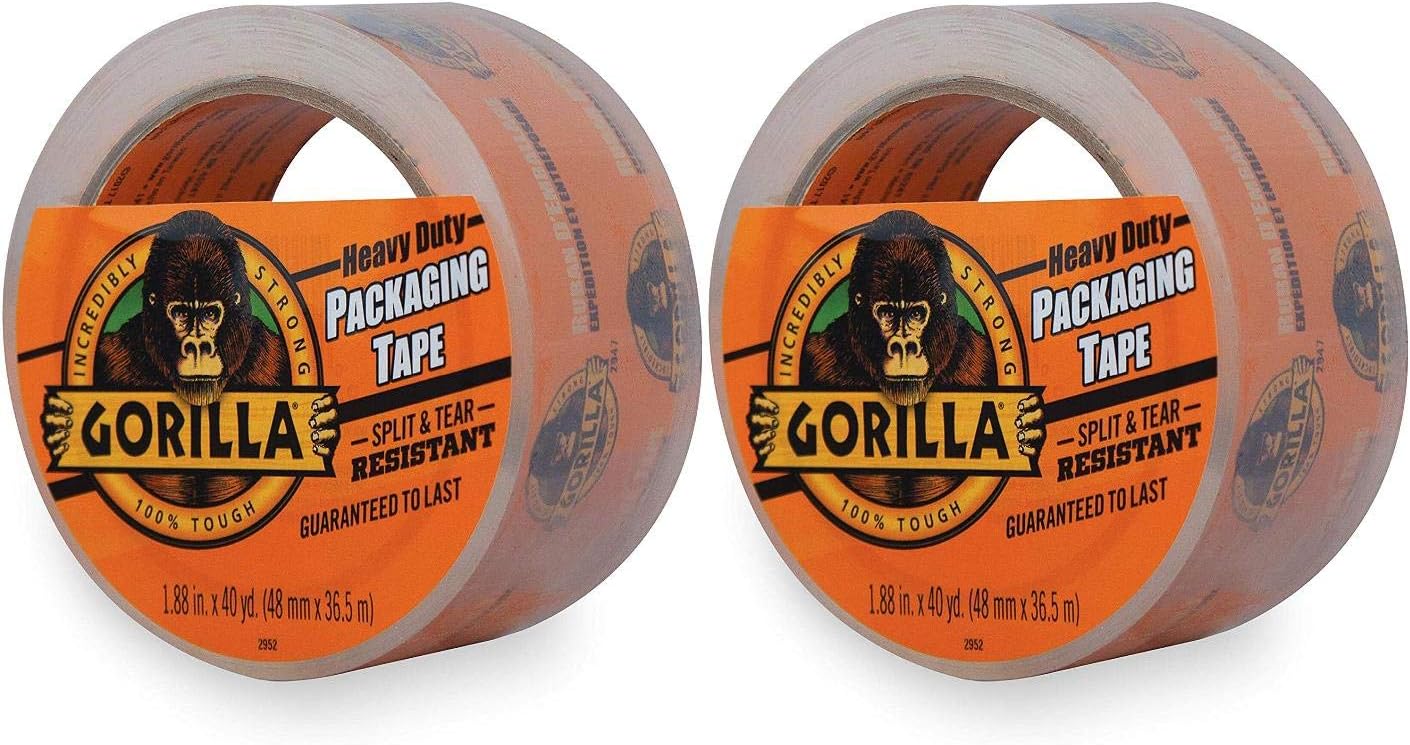 Gorilla Heavy Duty Large Core Packing Tape for Moving, Shipping and Storage, 1.88" x 40 yd, Clear, (Pack of 1): Home Improvement