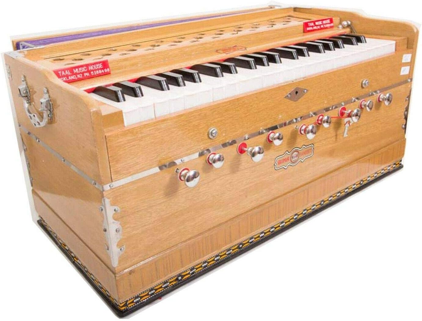 Beautiful Bina Harmonium Bina Sangeet A440 Pitch Reeds: 1 Base and 1 Male 3½ Octaves Total