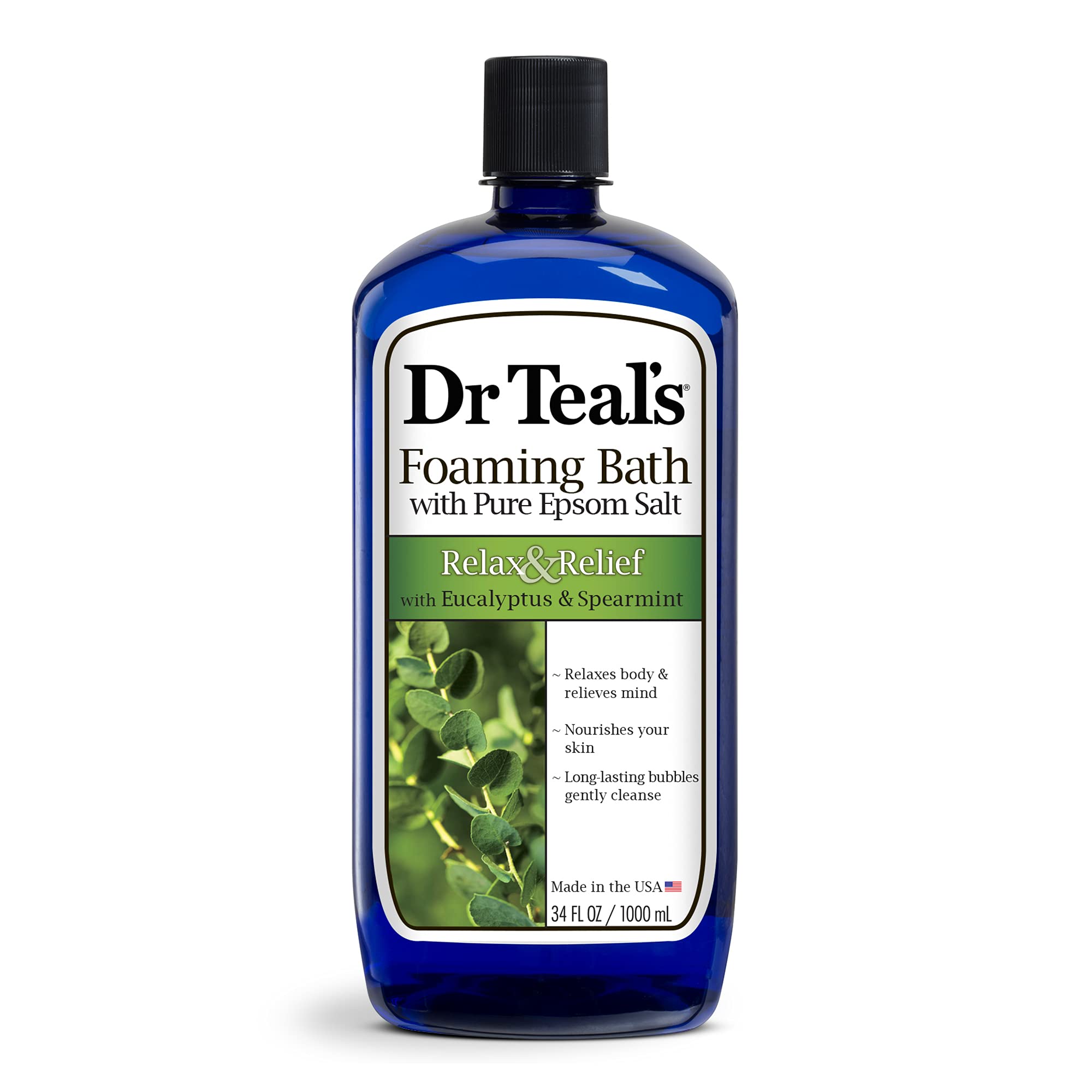 Dr Teal&amp;#39;s Foaming Bath (Epsom Salt), Eucalyptus Spearmint, 34 Fluid Ounce