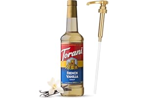 French Vanilla Syrup for Coffee 25.4 Ounces Coffee Syrups and Flavors with Jimoco Pump Syrup Dispenser