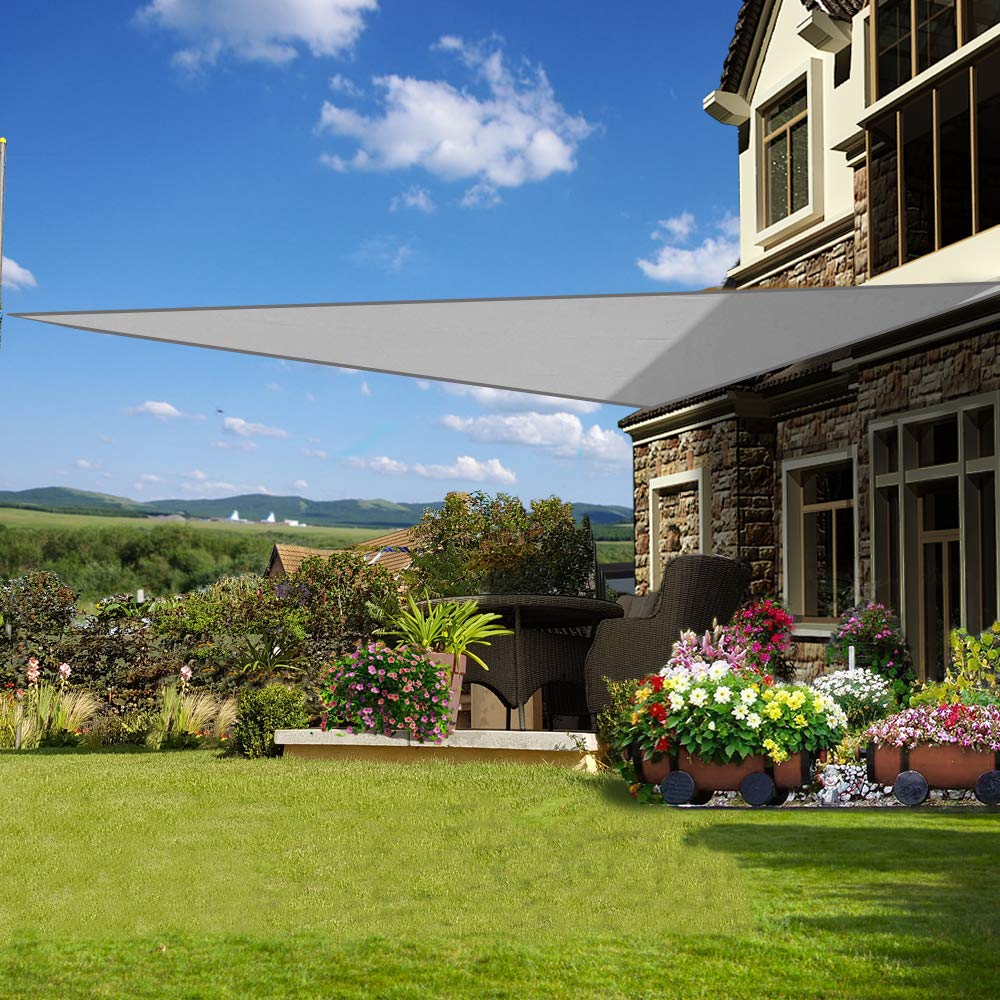 Green Bay Triangle Anti-UV Sun Shade Sail for Outdoor Garden, 3.6 x 3.6 x 3.6 m, Grey