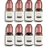 Perma Blend Luxe - Brow Chicka Wow Wow Brow Set - Toasted Almond, Chestnut, Foxy Brown, Java, Coffee, Mahogany, Black Umber &amp; True Copper - Vegan &amp; Cruelty-Free - 8 Count (0.5 oz Each)