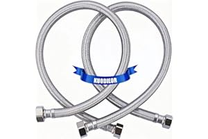 KUODIEOR Universal Flexible Faucet Hose Connector, 24-Inch x 3/8" Comp x 1/2" FIP, Premium Braided Stainless Steel Faucet Water Supply Line for Kitchen Bathroom Sink Faucet (2-Pack)