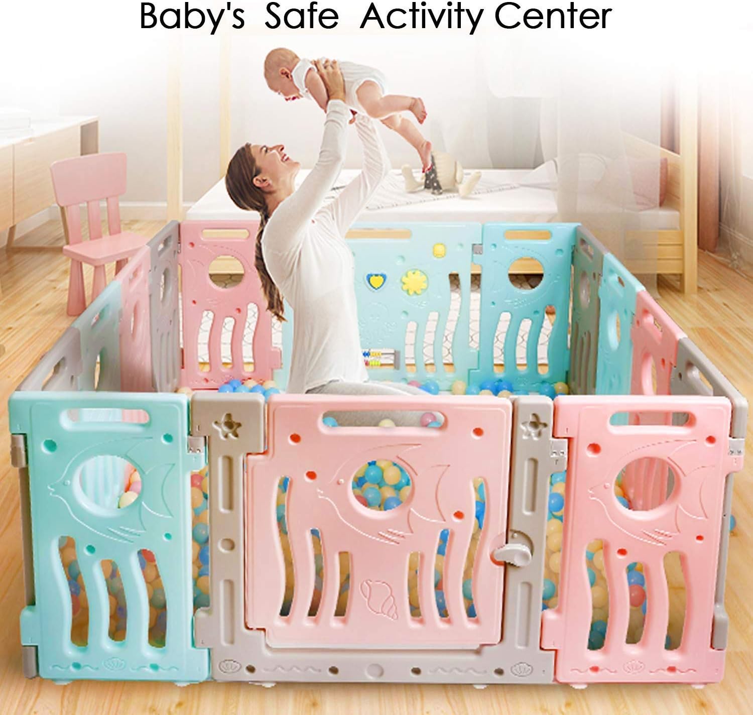TUSY Baby Playpen Kids Activity Center Baby Safety Play Yard Home New Style Pen 14 Panel