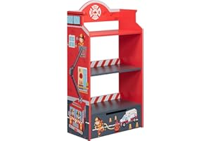 Fantasy Fields Kids Bookcases, Little Fire Fighters Kids Wooden Bookshelf with Storage Drawer