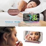SZELAM 7.4 Inch Digital Alarm Clock Bedside Mirror RGB Night Light USB-C view 7