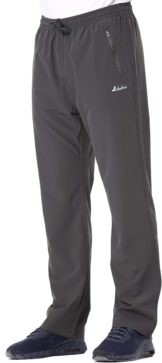Clothin Men's Elastic-Waist Drawstring Pants for Sport Exercise Travel, Quick-Dry, Stretchy : Clothing