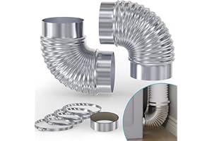 Chiligent 4 Inch 90 Degree Galvanized Dryer Vent Elbow, 2 PCS Dryer Vent Elbow with 4 Clamps and Aluminum Foil Tape, for 4in 