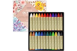 HA SHI Water Soluble Oil Crayons For Artists 24 Color, Watercolor Crayons, Oil Pastels, Premium Quality Art Supplies for Kids, Adults - Blendable, Vibrant Hues, Korean Craftsmanship