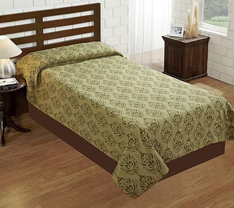 House This 100% Cotton Single Bedcover Tradition Green