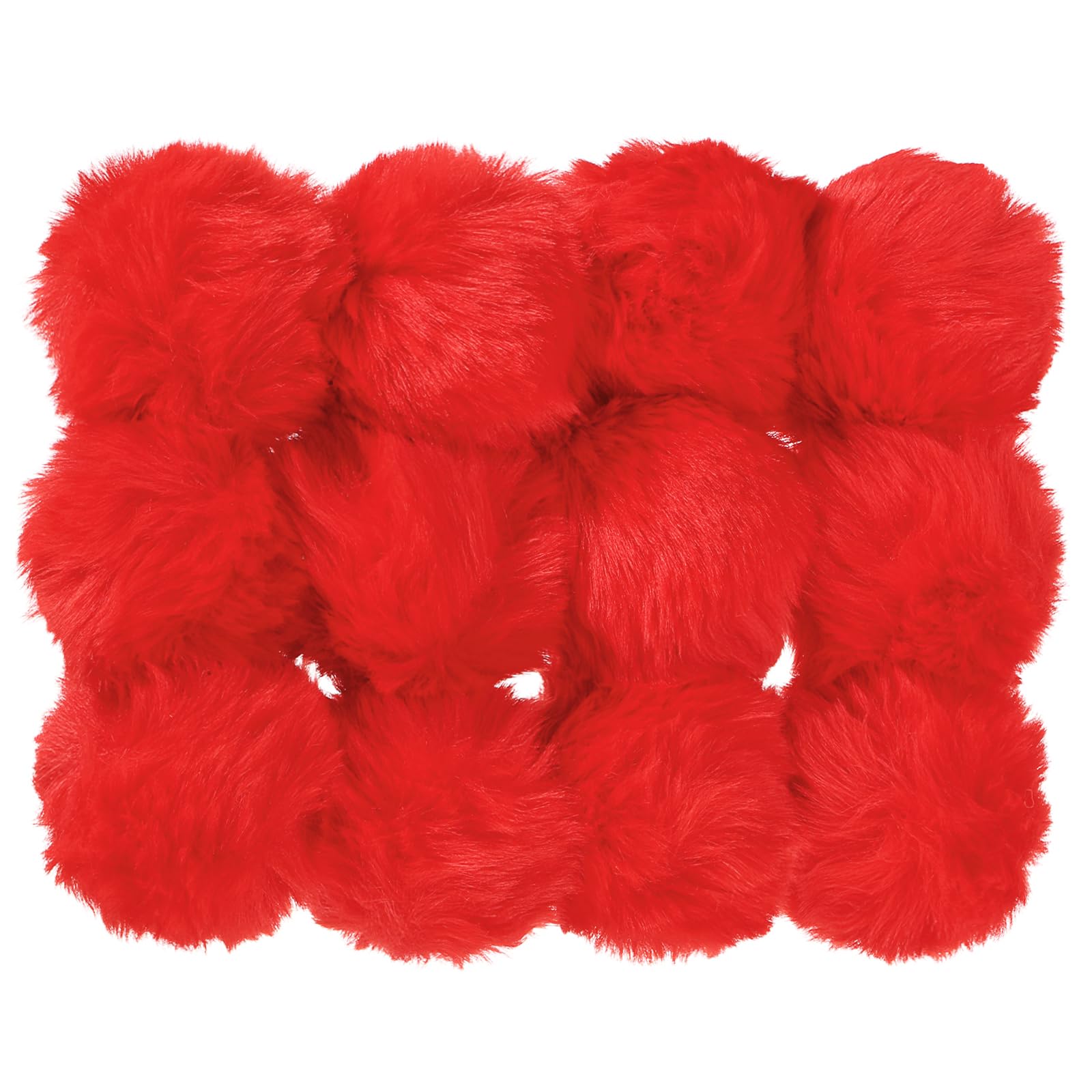 Patikil Faux Fur Pom Poms for Hats, 12 Pcs Fluffy Soft Fur Balls for Keychain Knitting Hats DIY Scarves Gloves Bag Christmas, Red โ image 1