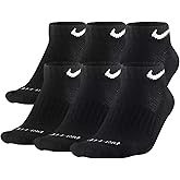 NIKE Everyday Performance Training Socks (6-Pair) (L (Men's 8-12 / Women's 10-13), Low (Sport Cut) Black)