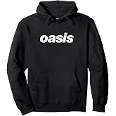 Oasis White Logo On Black Pullover Hoodie