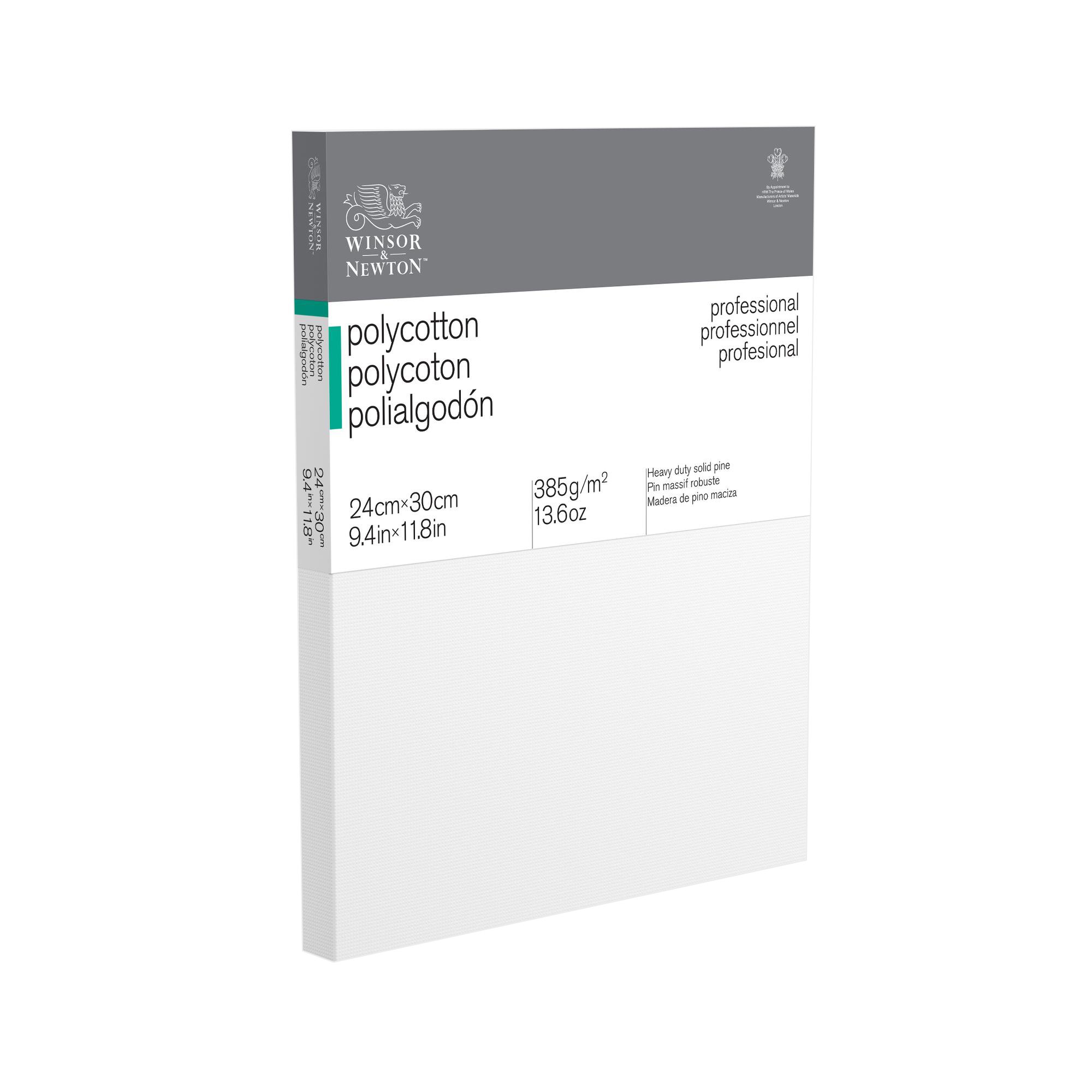 Winsor & Newton 6206011 Professional Stretcher Frame Made of Polycotton 385 g/m² Triple Primed Medium Grain Ideal for Oil and Acrylic Paints 24 x 30 cm