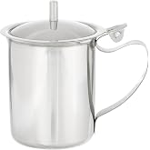 Winco Stainless Steel Creamer with Cover, 10-Ounce, Medium, Metallic | Great for Cream, Coffee Service and Table Service