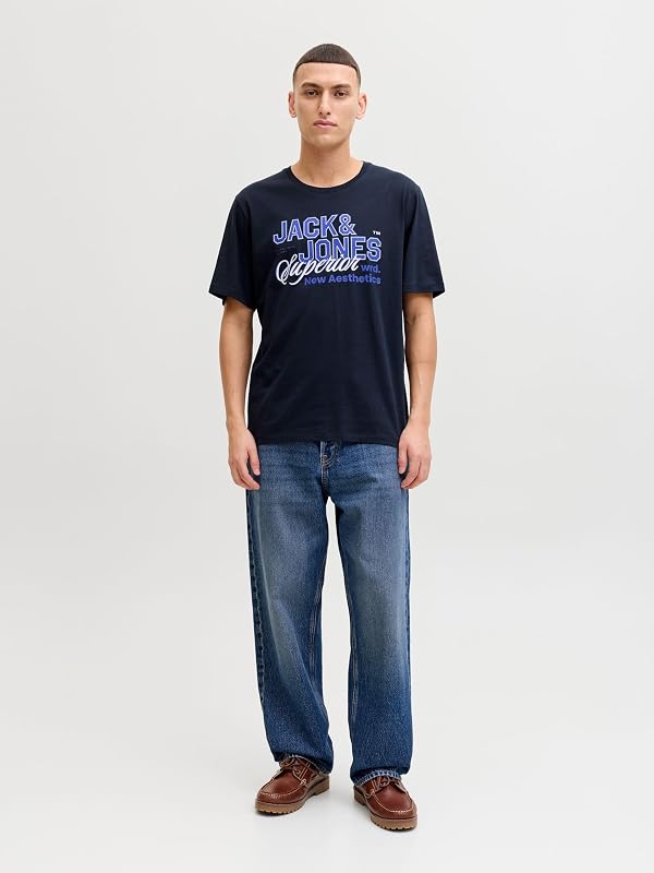 T-shirt Jjelogo SS O-Neck 2 Col SS26 Sn, Azul-Marinho, M — foto 4 de 6