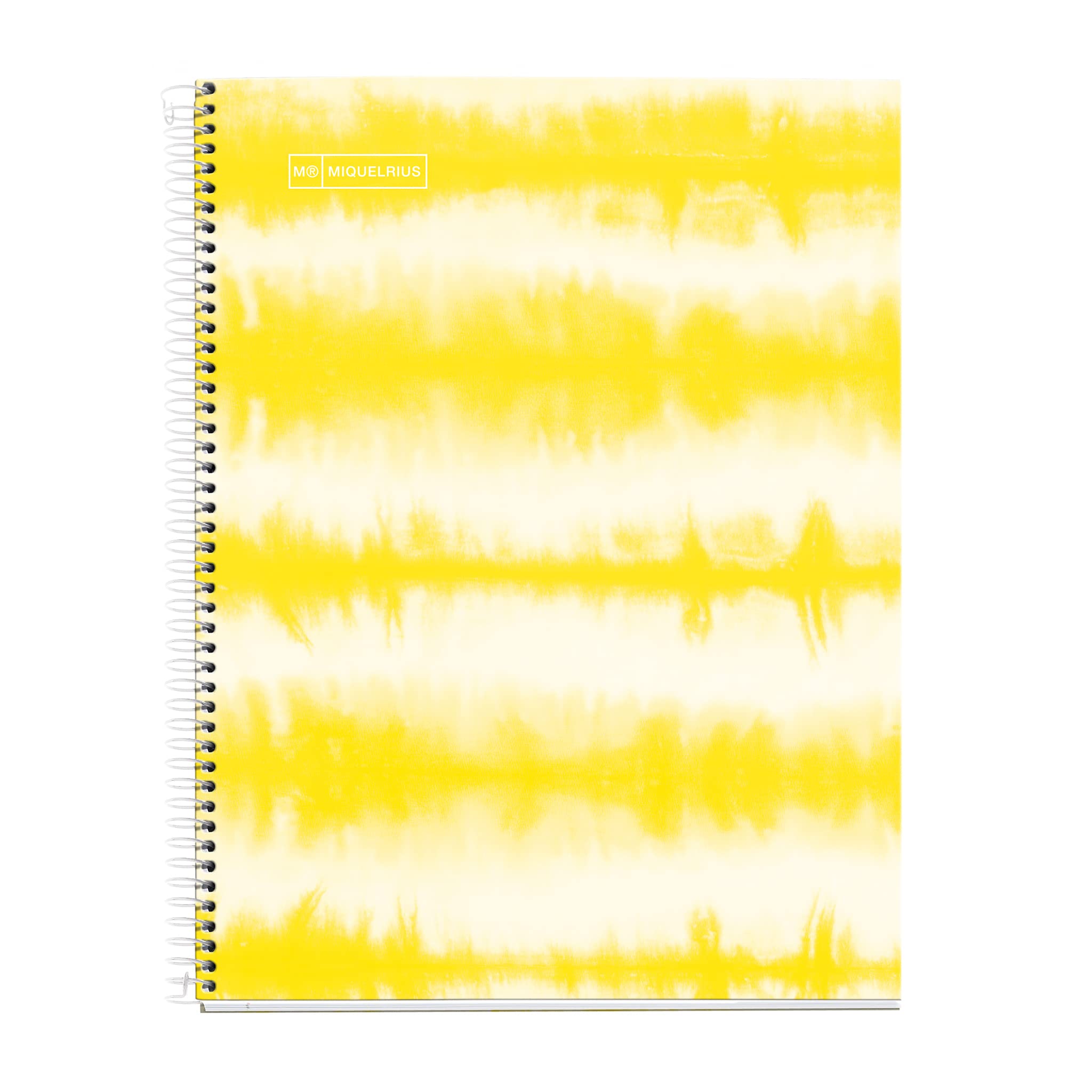 Miquelrius - Spiral notepad A5-120 sheets 90 g - Lines 7 mm - 4 coloured stripes - Laminated hard cover - Tie-Dye Lavender — image 1