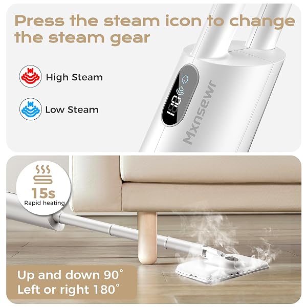 STEAM MOP ALL-IN-ONE FOR FLOOR CLEANING, MULTIPURPOSE STEAM CLEANER FOR HOME WITH LED DISPLAY SCREEN, DETACHABLE HANDHELD FLOOR STEAMER WITH SCENT CONTAINER AND STRAP FOR HARDWOOD,TILES AND CARPET