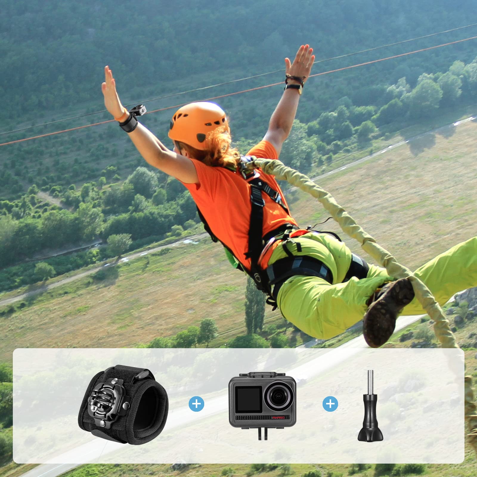 AKASO Brave 4 Pro Action Camera with Wrist Strap and Chest Strap Action Camera Accessories Kit Bundle