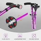 RUNZI Folding Cane with LED Light Adjustable Height Purple view 5