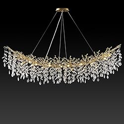 kvtinmty Modern Crystal Gold Chandelier,72" Large